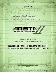 product Arista-II Fine Art Natural Cotton Matte Inkjet Paper - 330gsm 13x19/20 Sheets